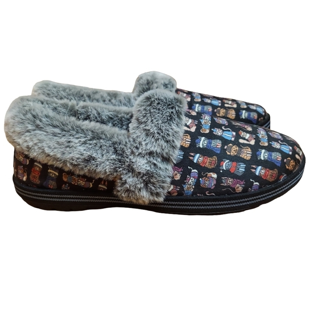 Bobs For Cats From Skechers Winter Cat Faux Fur Lined Vegan Memory Foam Slippers - Picture 7 of 14
